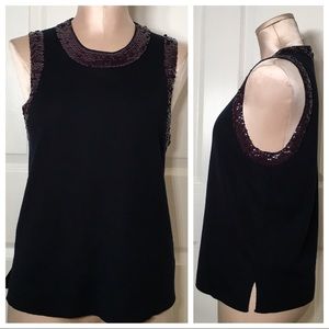 J. Crew Sequins Wool Blend Sleeveless Top